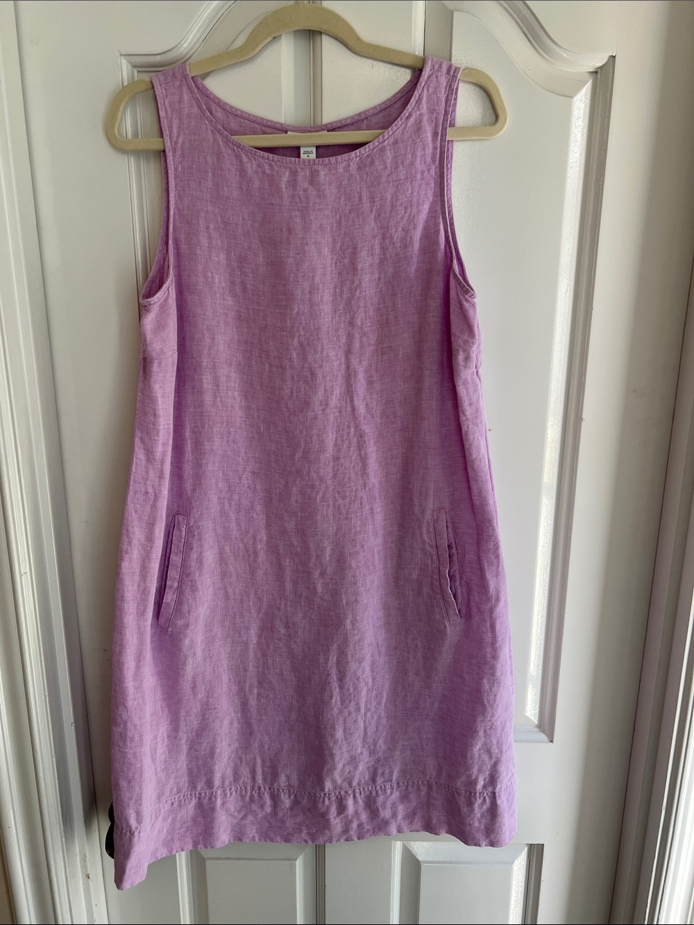J. Jill Lavender Linen Scoop Neck Dress